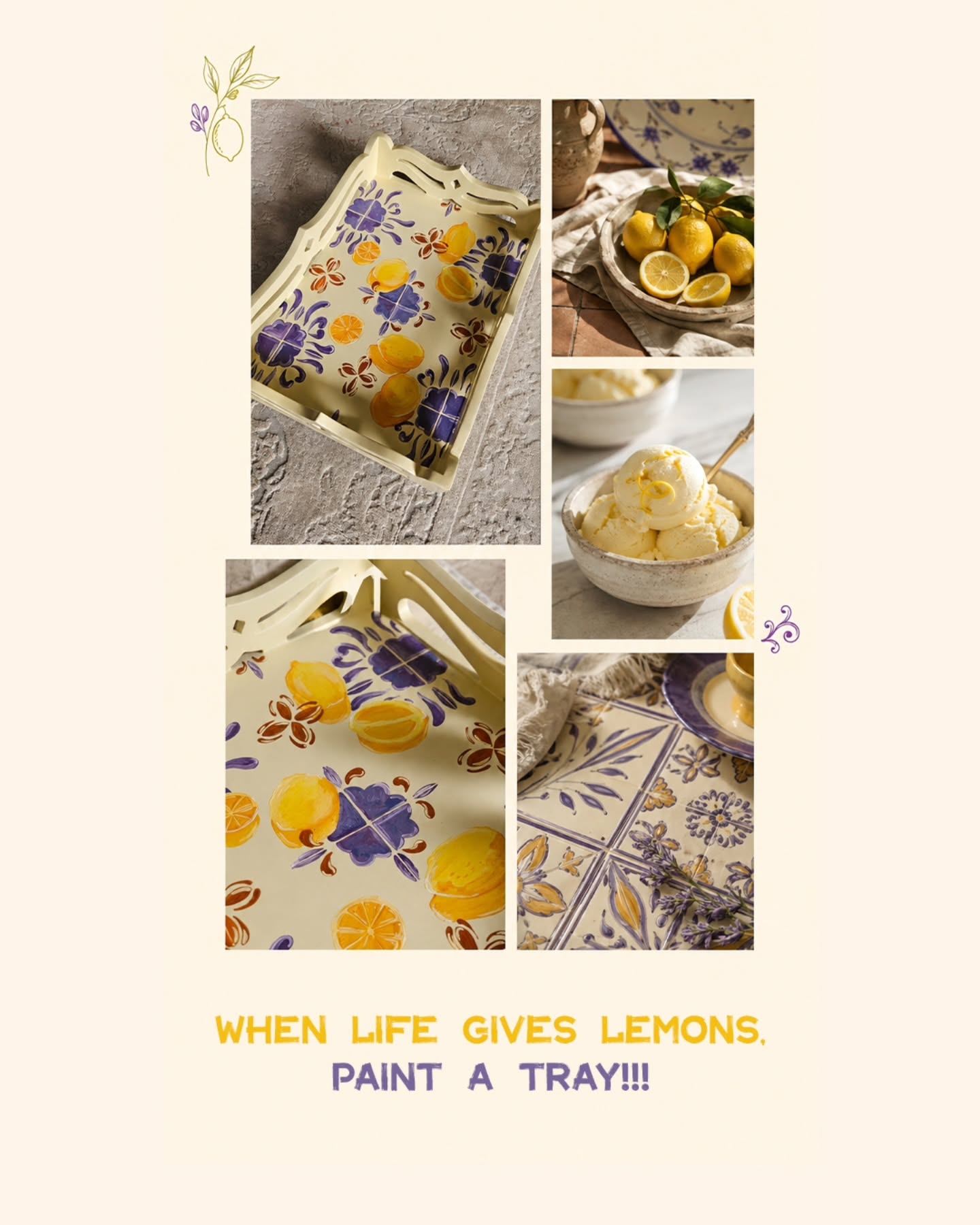 Lemon tray studio moodboard