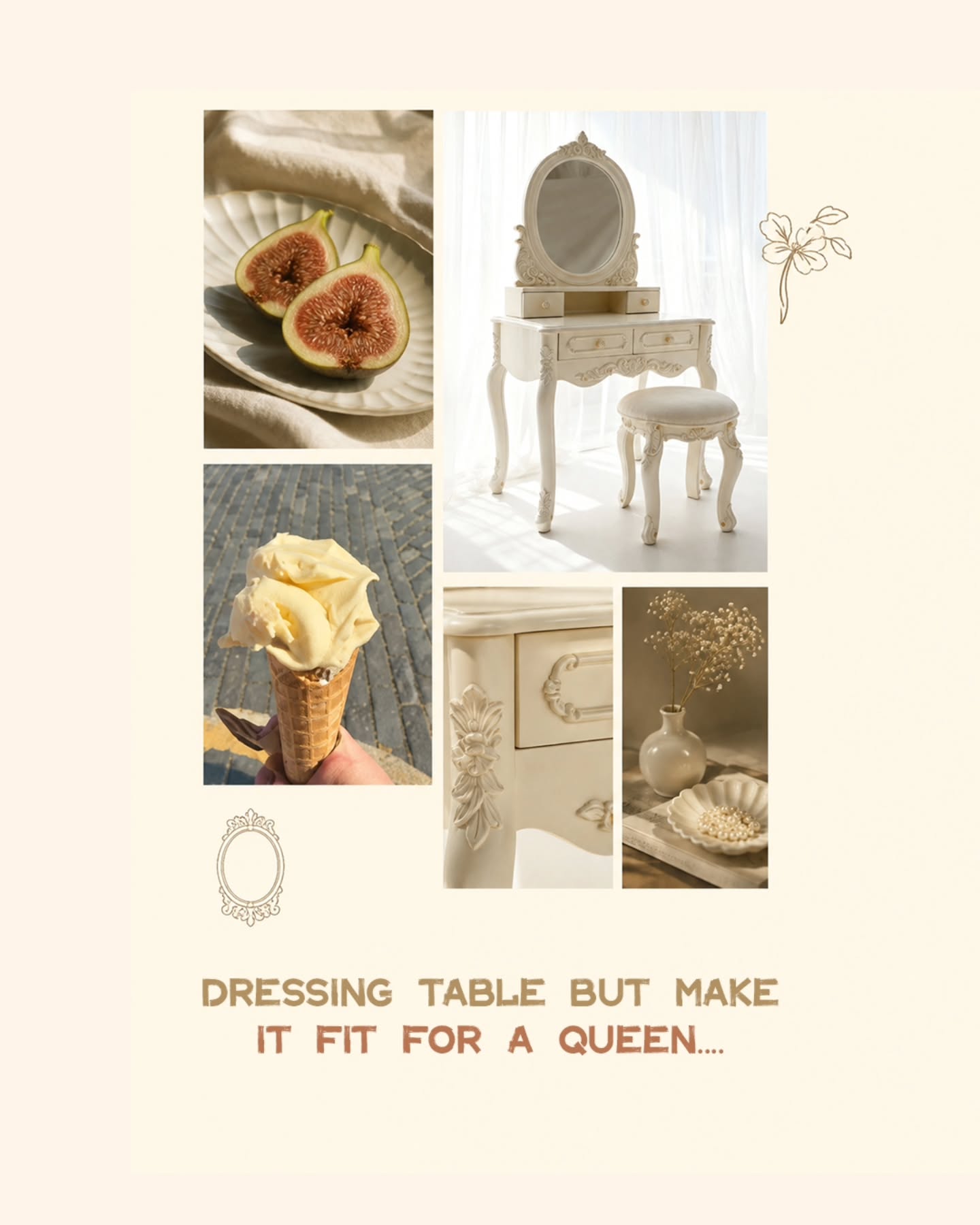 Rêveuse ornate white dressing table editorial